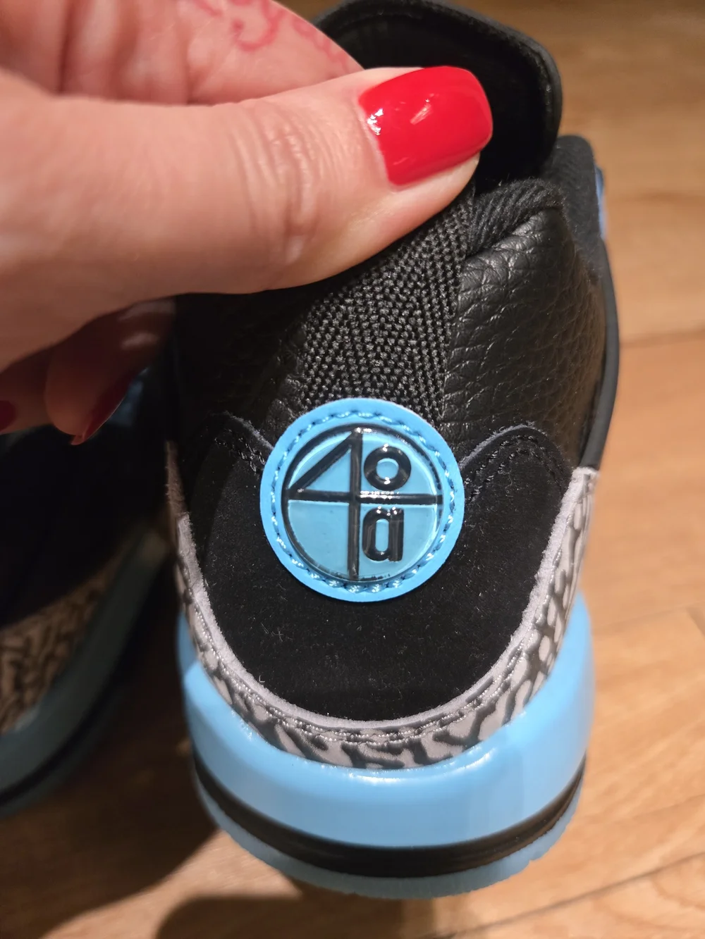 Kids Black and Blue Basketball Sneakers